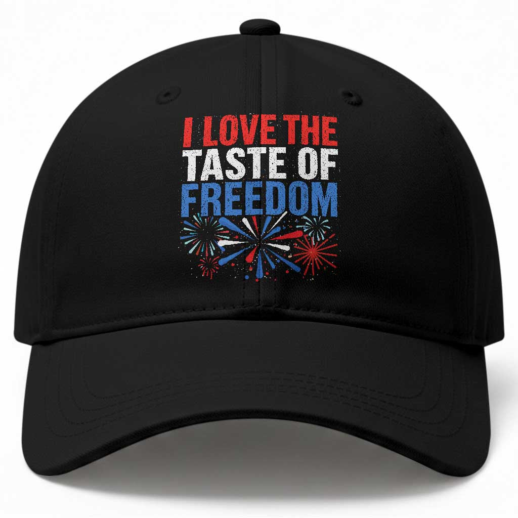 I Love The Taste Of Freedom Funny 4th of July Couple Matching Baseball Cap US Fireworks