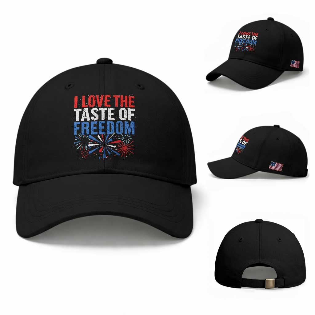 I Love The Taste Of Freedom Funny 4th of July Couple Matching Baseball Cap US Fireworks