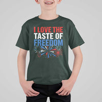 I Love The Taste Of Freedom Funny 4th of July Couple Matching T Shirt For Kid US Fireworks