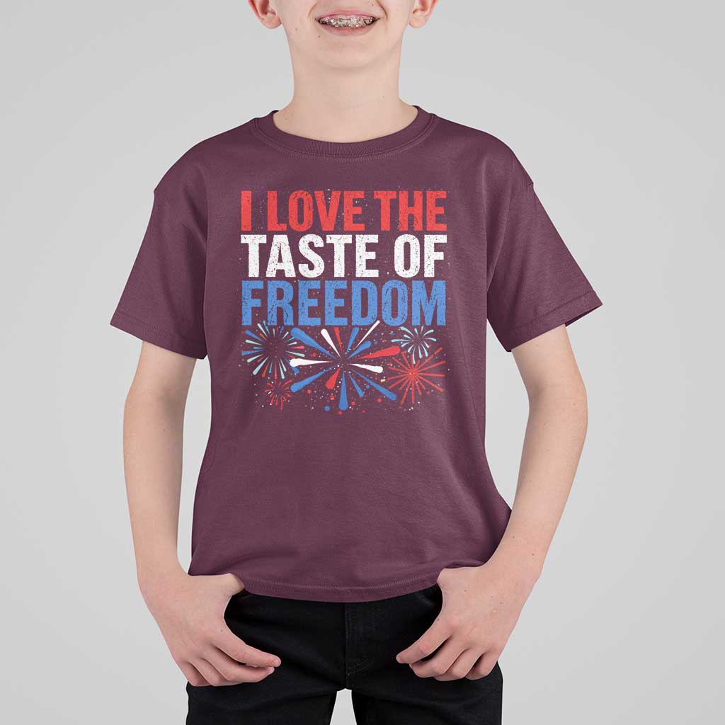 I Love The Taste Of Freedom Funny 4th of July Couple Matching T Shirt For Kid US Fireworks