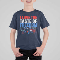 I Love The Taste Of Freedom Funny 4th of July Couple Matching T Shirt For Kid US Fireworks
