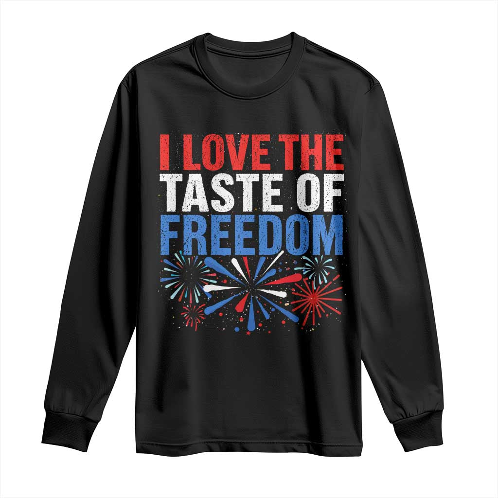 I Love The Taste Of Freedom Funny 4th of July Couple Matching Long Sleeve Shirt US Fireworks