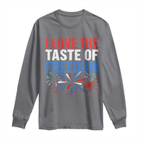 I Love The Taste Of Freedom Funny 4th of July Couple Matching Long Sleeve Shirt US Fireworks