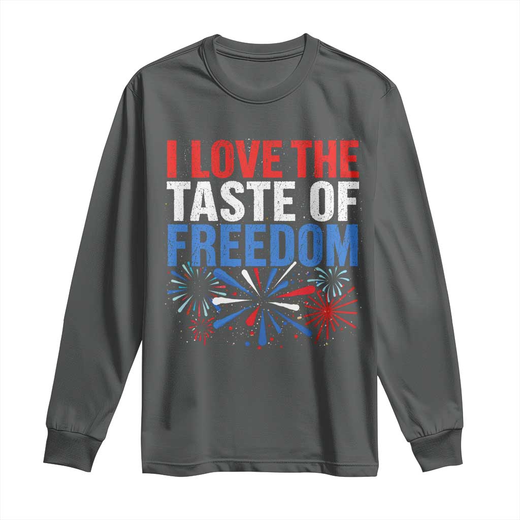 I Love The Taste Of Freedom Funny 4th of July Couple Matching Long Sleeve Shirt US Fireworks