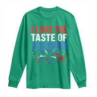 I Love The Taste Of Freedom Funny 4th of July Couple Matching Long Sleeve Shirt US Fireworks