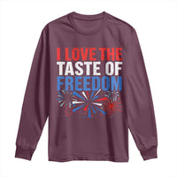 I Love The Taste Of Freedom Funny 4th of July Couple Matching Long Sleeve Shirt US Fireworks