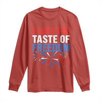 I Love The Taste Of Freedom Funny 4th of July Couple Matching Long Sleeve Shirt US Fireworks