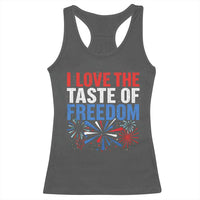 I Love The Taste Of Freedom Funny 4th of July Couple Matching Racerback Tank Top US Fireworks