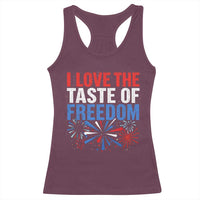 I Love The Taste Of Freedom Funny 4th of July Couple Matching Racerback Tank Top US Fireworks