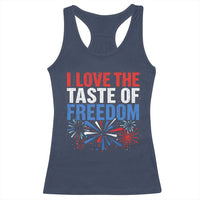 I Love The Taste Of Freedom Funny 4th of July Couple Matching Racerback Tank Top US Fireworks