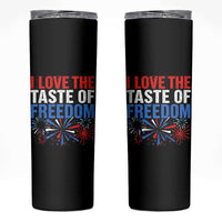 I Love The Taste Of Freedom Funny 4th of July Couple Matching Skinny Tumbler US Fireworks