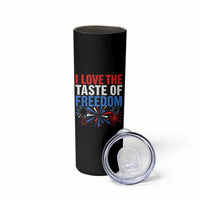 I Love The Taste Of Freedom Funny 4th of July Couple Matching Skinny Tumbler US Fireworks