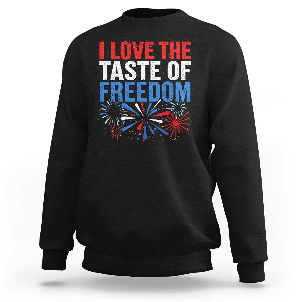 I Love The Taste Of Freedom Funny 4th of July Couple Matching Sweatshirt US Fireworks