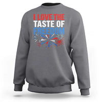 I Love The Taste Of Freedom Funny 4th of July Couple Matching Sweatshirt US Fireworks