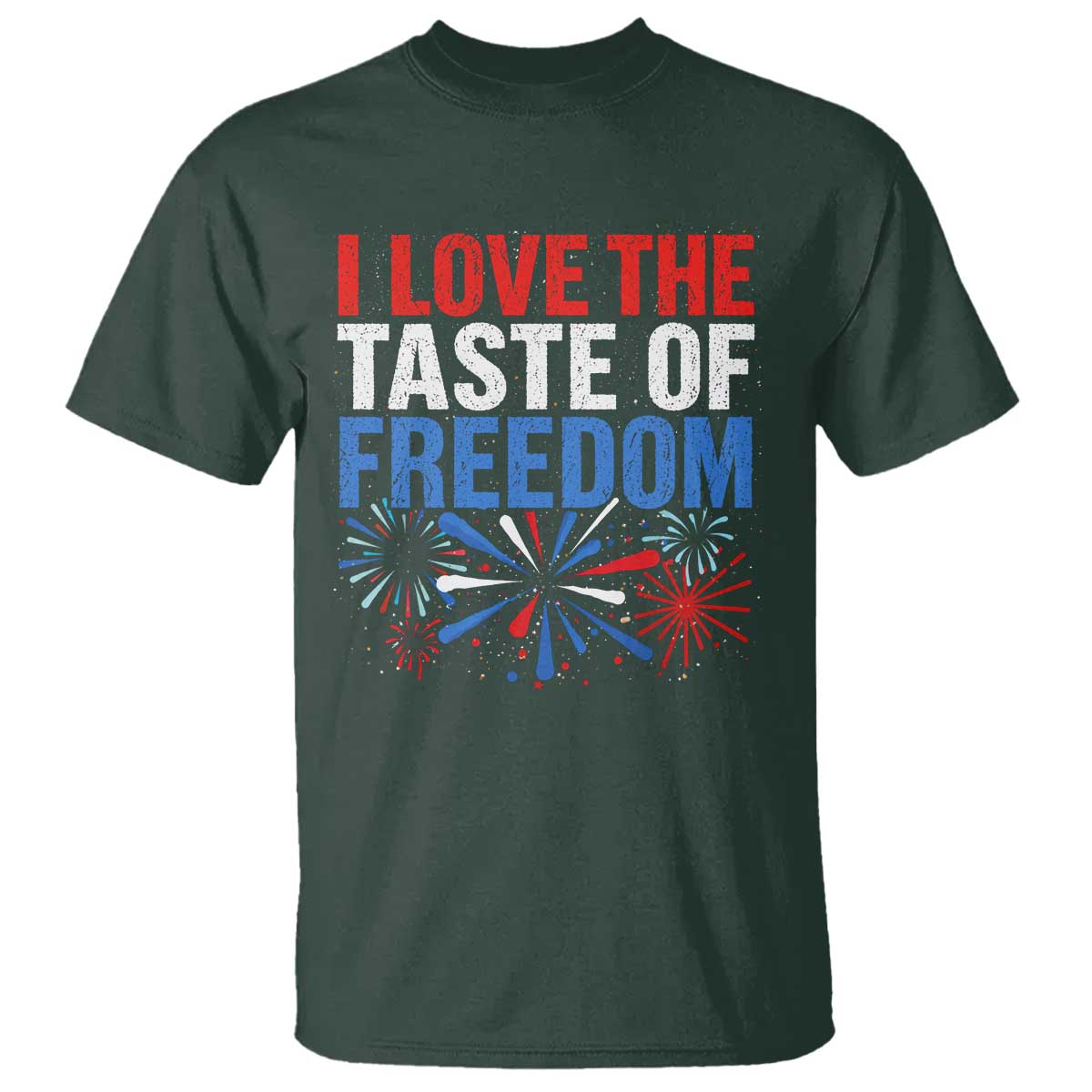I Love The Taste Of Freedom Funny 4th of July Couple Matching T Shirt US Fireworks