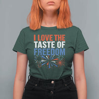 I Love The Taste Of Freedom Funny 4th of July Couple Matching T Shirt For Women US Fireworks