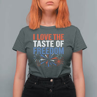 I Love The Taste Of Freedom Funny 4th of July Couple Matching T Shirt For Women US Fireworks