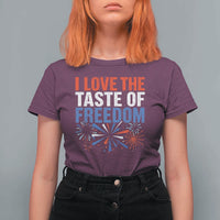 I Love The Taste Of Freedom Funny 4th of July Couple Matching T Shirt For Women US Fireworks