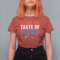 I Love The Taste Of Freedom Funny 4th of July Couple Matching T Shirt For Women US Fireworks