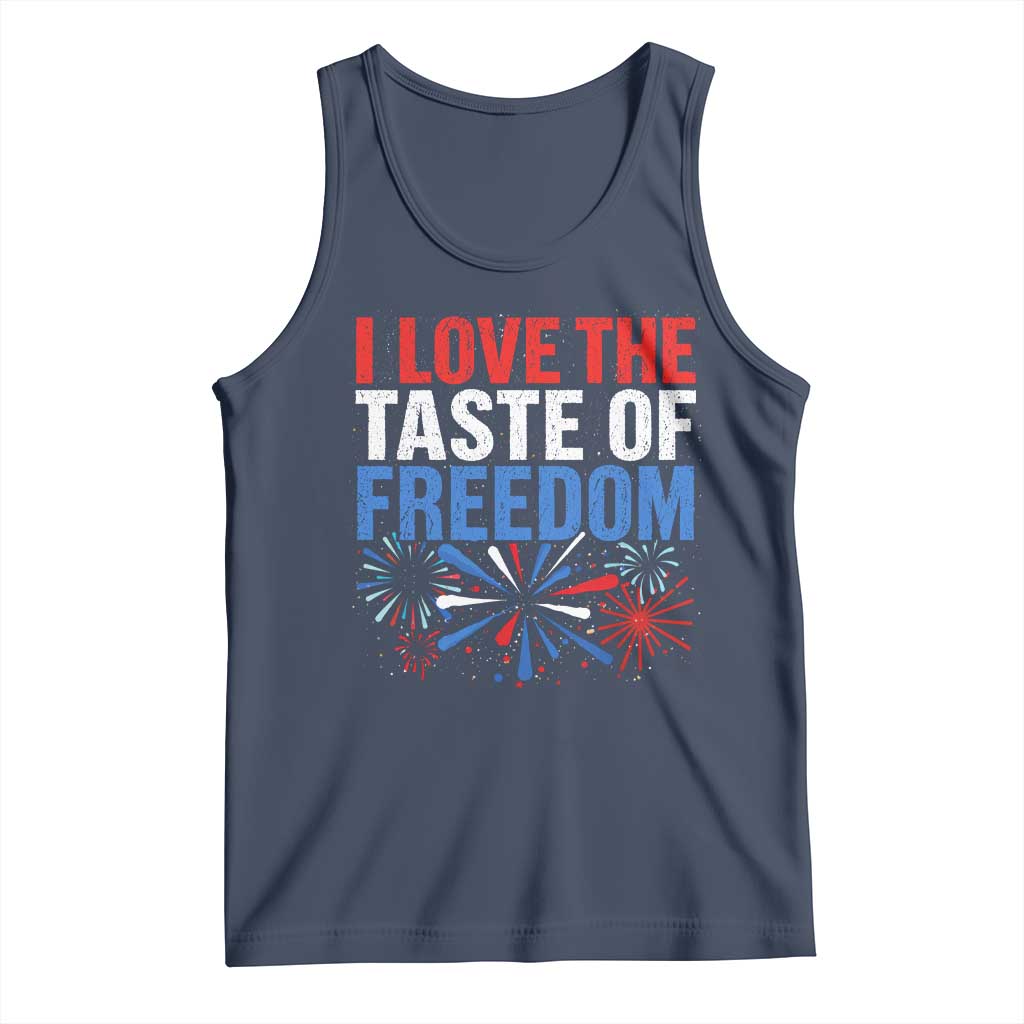 I Love The Taste Of Freedom Funny 4th of July Couple Matching Tank Top US Fireworks