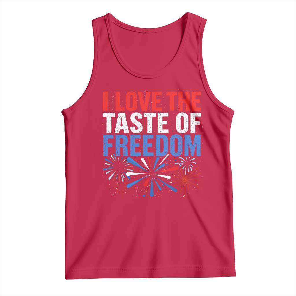 I Love The Taste Of Freedom Funny 4th of July Couple Matching Tank Top US Fireworks