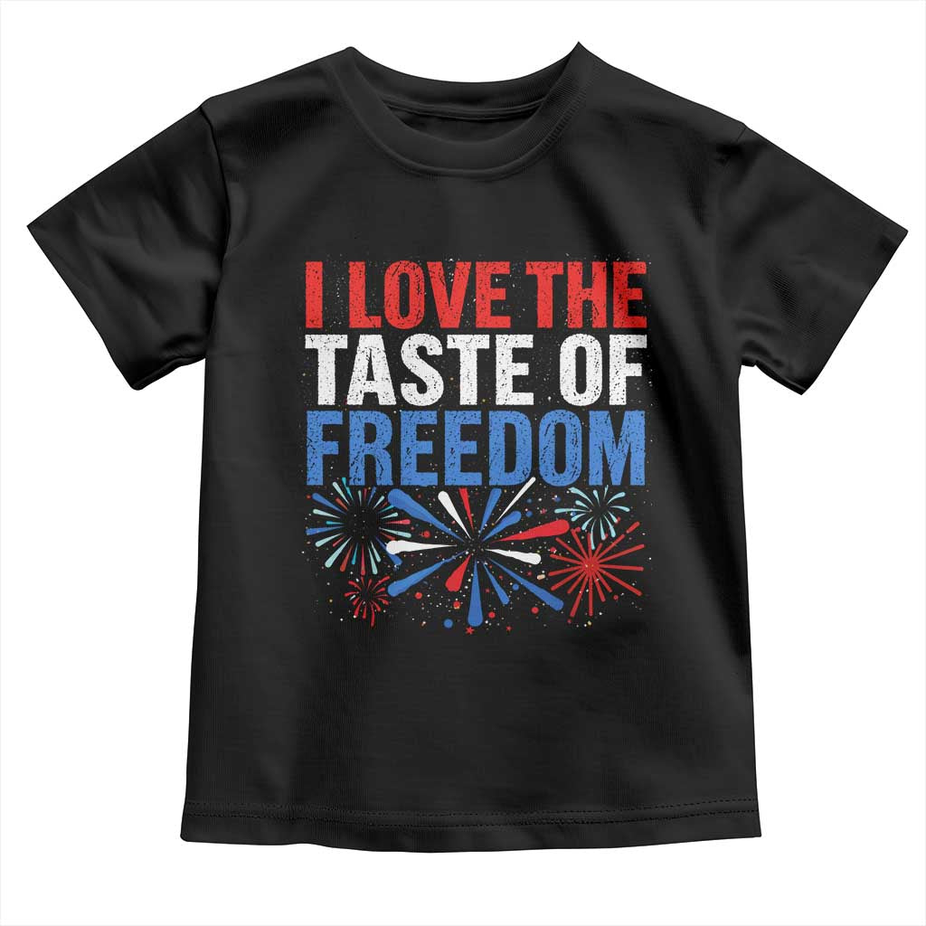 I Love The Taste Of Freedom Funny 4th of July Couple Matching Toddler T Shirt US Fireworks