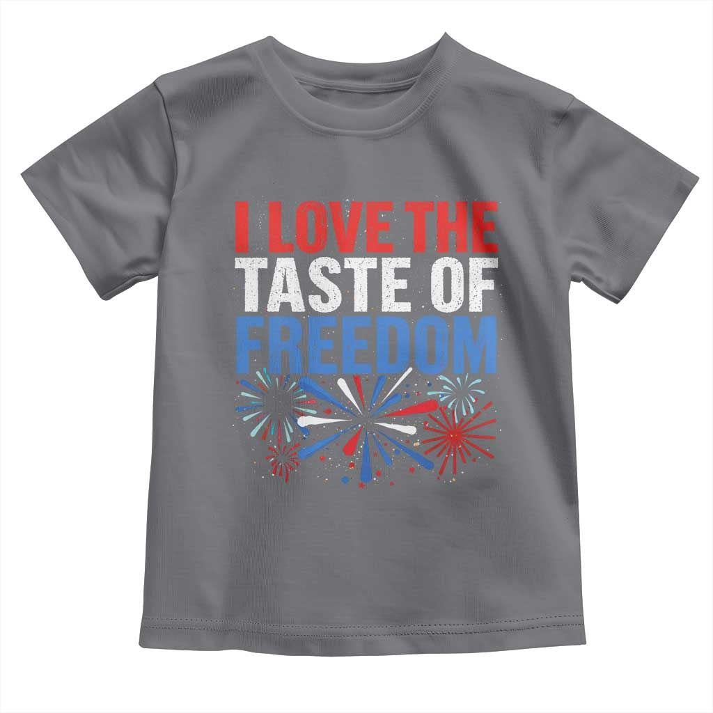I Love The Taste Of Freedom Funny 4th of July Couple Matching Toddler T Shirt US Fireworks