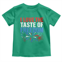 I Love The Taste Of Freedom Funny 4th of July Couple Matching Toddler T Shirt US Fireworks