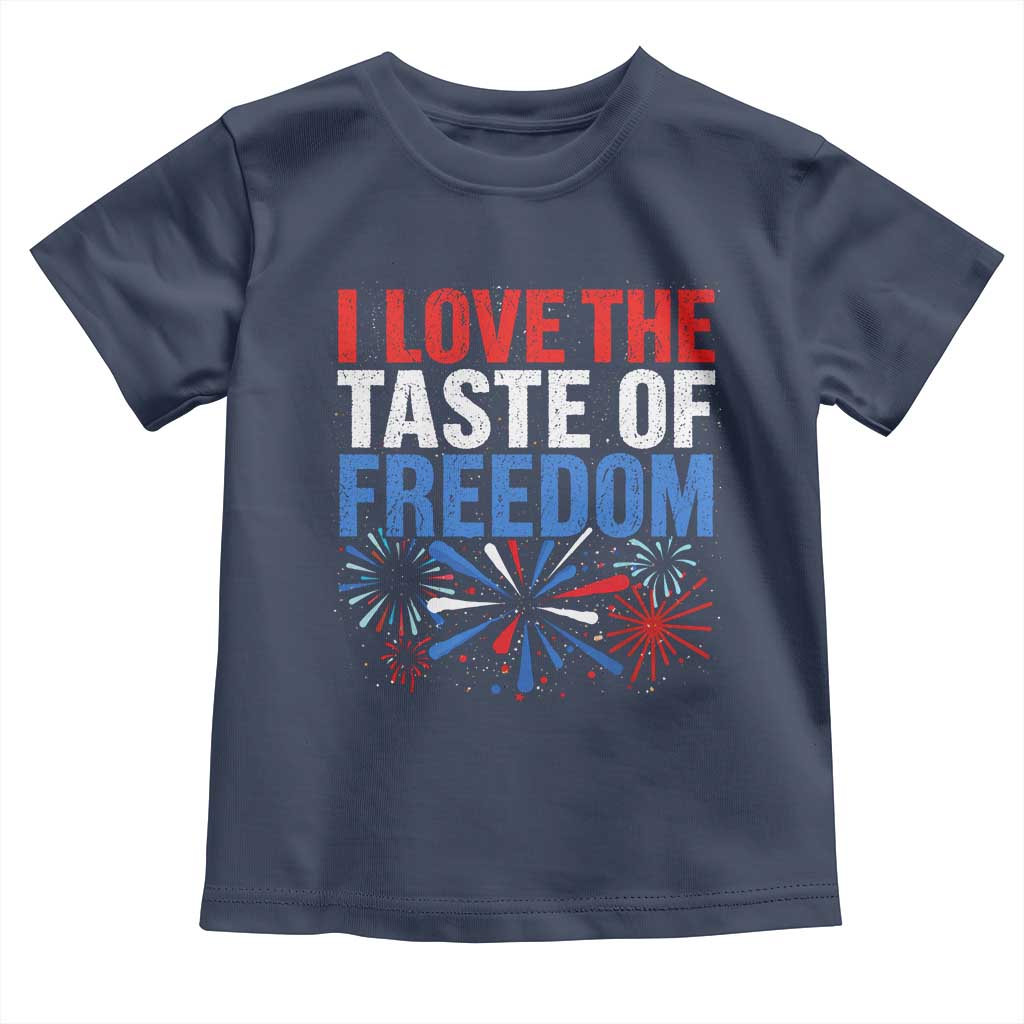I Love The Taste Of Freedom Funny 4th of July Couple Matching Toddler T Shirt US Fireworks