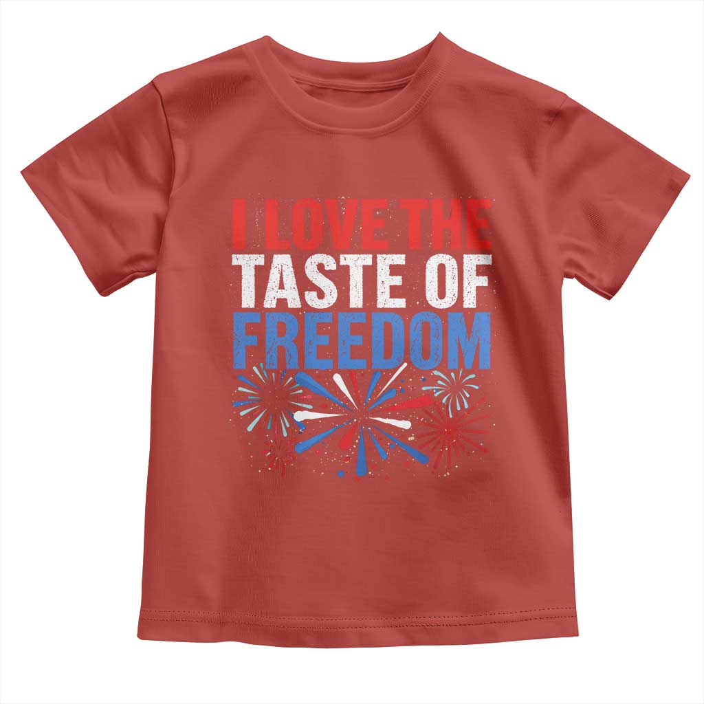 I Love The Taste Of Freedom Funny 4th of July Couple Matching Toddler T Shirt US Fireworks
