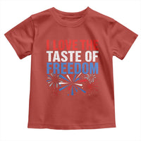 I Love The Taste Of Freedom Funny 4th of July Couple Matching Toddler T Shirt US Fireworks