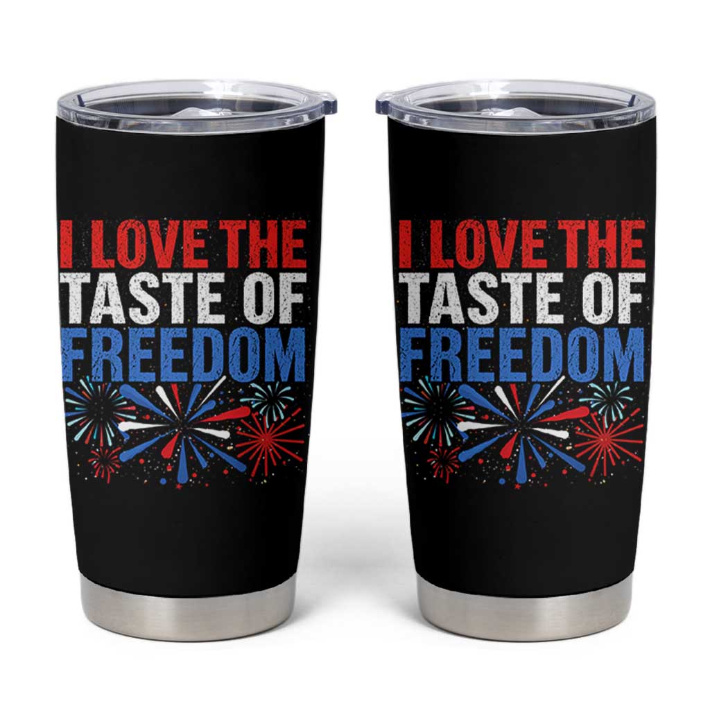 I Love The Taste Of Freedom Funny 4th of July Couple Matching Tumbler Cup US Fireworks
