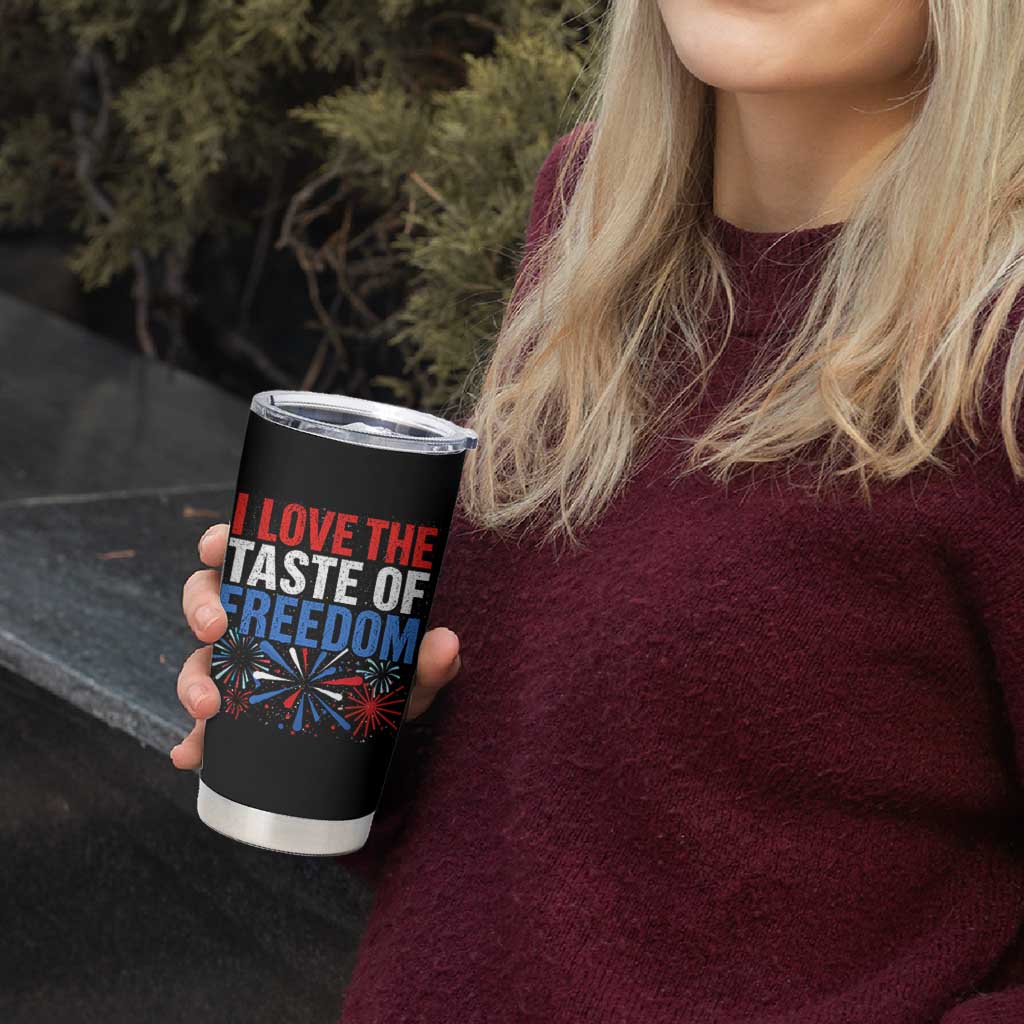 I Love The Taste Of Freedom Funny 4th of July Couple Matching Tumbler Cup US Fireworks