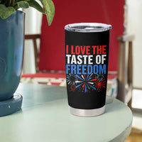 I Love The Taste Of Freedom Funny 4th of July Couple Matching Tumbler Cup US Fireworks