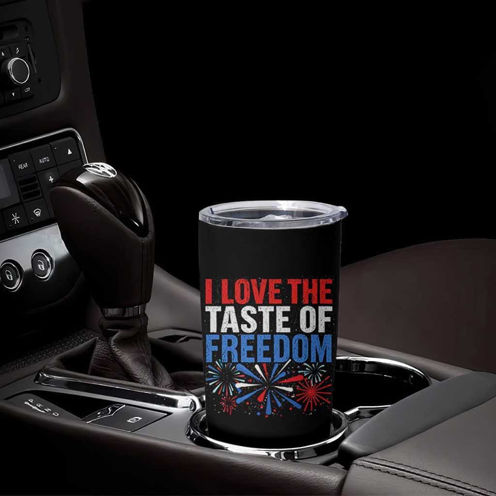 I Love The Taste Of Freedom Funny 4th of July Couple Matching Tumbler Cup US Fireworks
