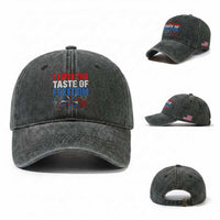 I Love The Taste Of Freedom Funny 4th of July Couple Matching Washed Cotton Baseball Cap US Fireworks