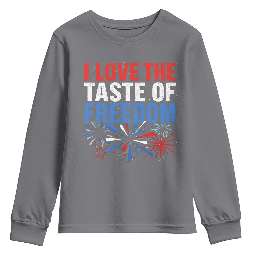 I Love The Taste Of Freedom Funny 4th of July Couple Matching Youth Sweatshirt US Fireworks