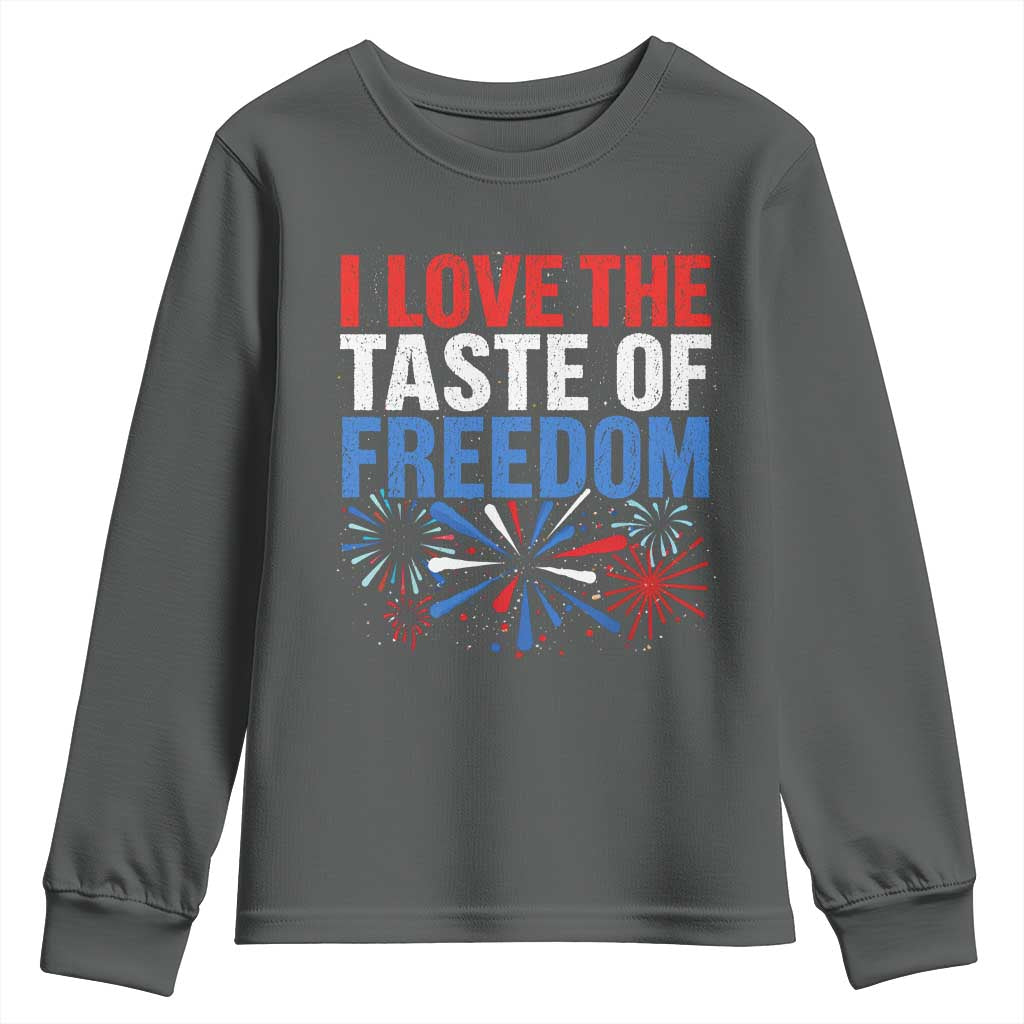 I Love The Taste Of Freedom Funny 4th of July Couple Matching Youth Sweatshirt US Fireworks