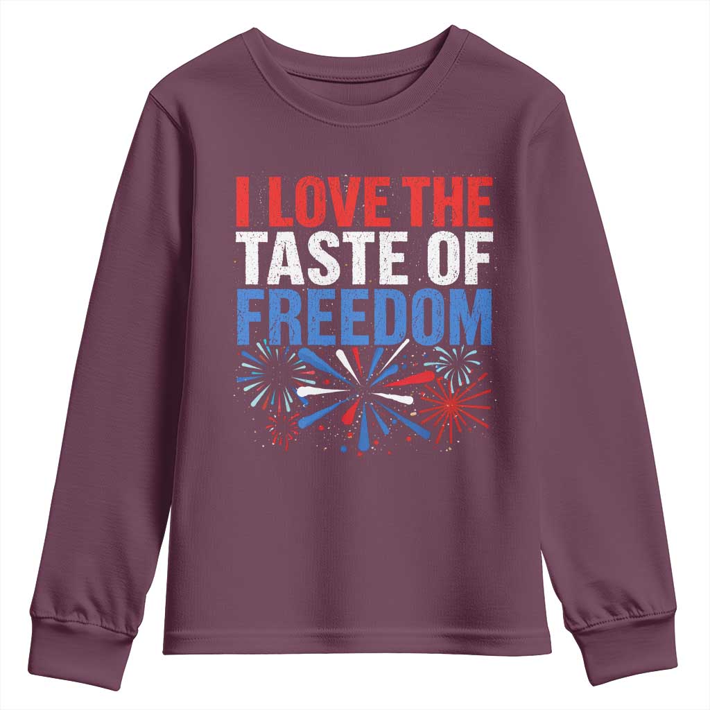 I Love The Taste Of Freedom Funny 4th of July Couple Matching Youth Sweatshirt US Fireworks