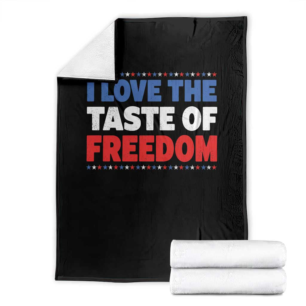 I Love The Taste Of Freedom Funny 4th of July Couple Matching Throw Blanket