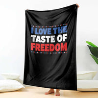 I Love The Taste Of Freedom Funny 4th of July Couple Matching Throw Blanket
