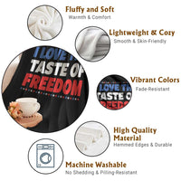 I Love The Taste Of Freedom Funny 4th of July Couple Matching Throw Blanket