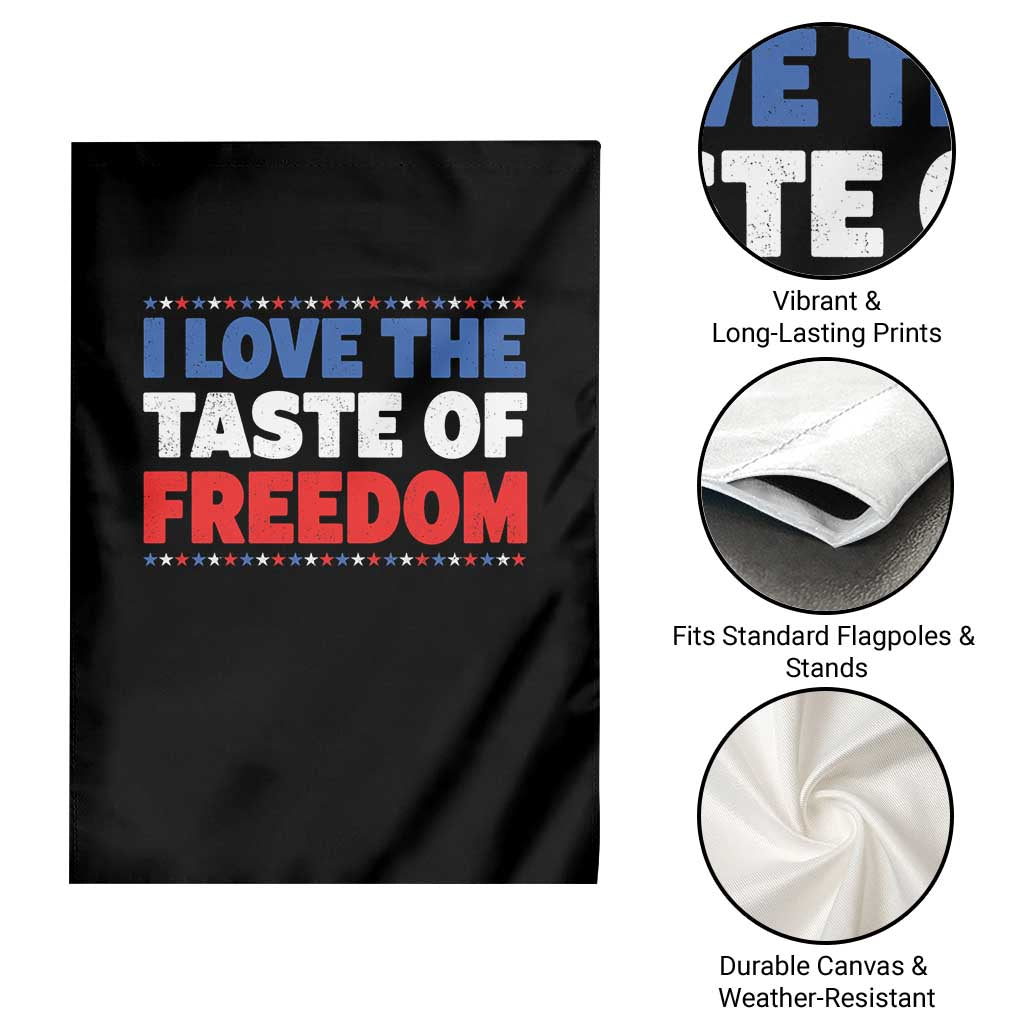 I Love The Taste Of Freedom Funny 4th of July Couple Matching Garden Flag
