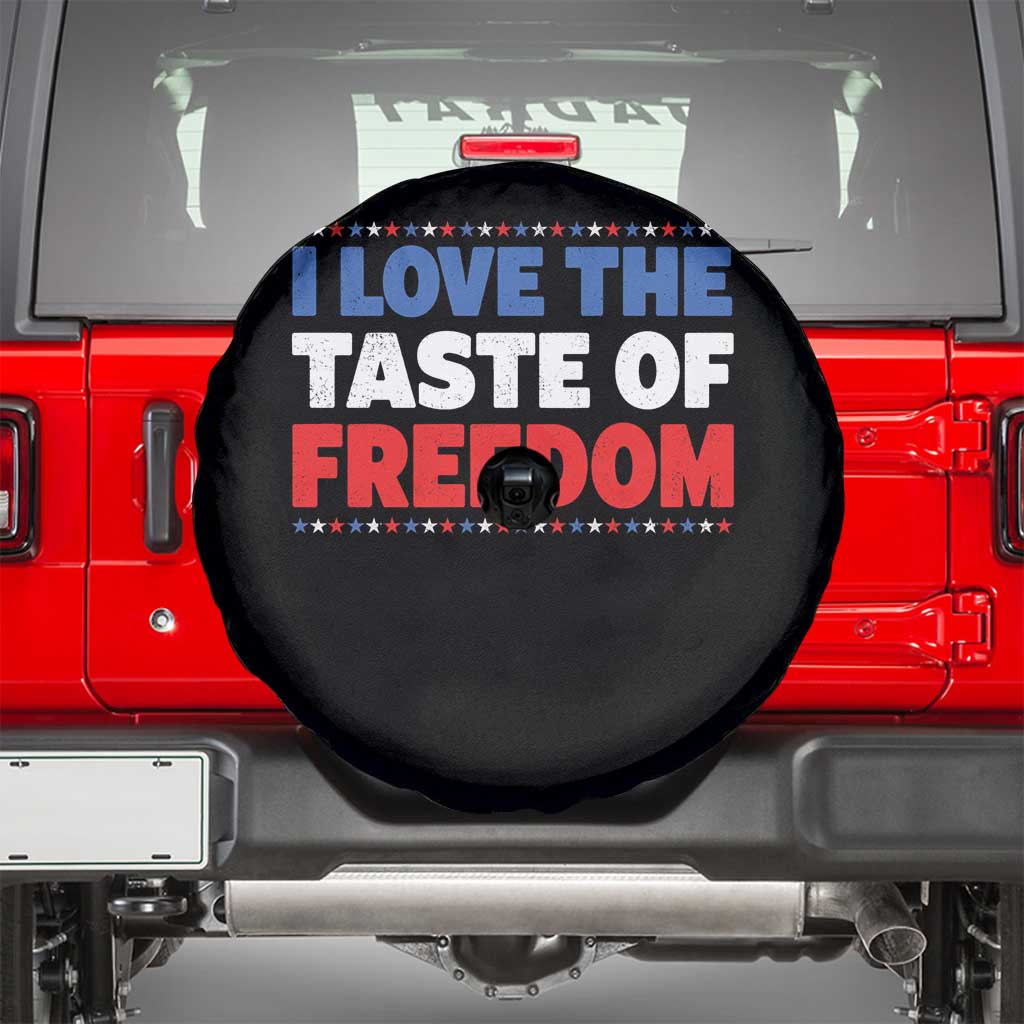 I Love The Taste Of Freedom Funny 4th of July Couple Matching Spare Tire Cover