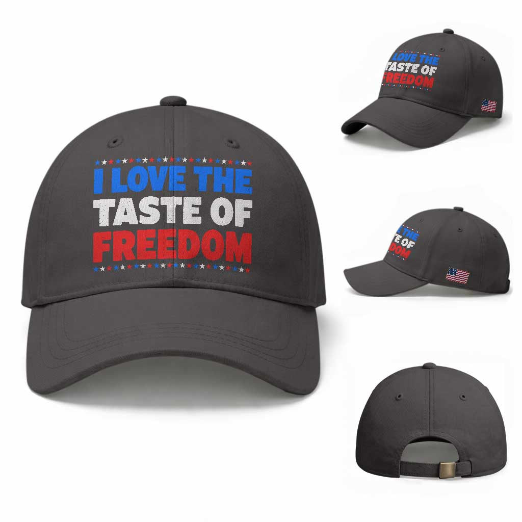I Love The Taste Of Freedom Funny 4th of July Couple Matching Baseball Cap
