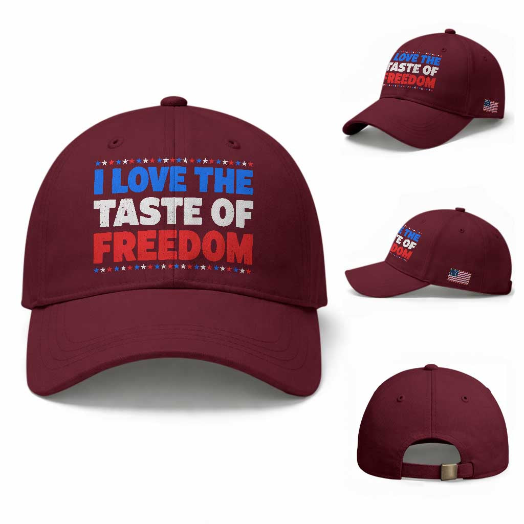 I Love The Taste Of Freedom Funny 4th of July Couple Matching Baseball Cap