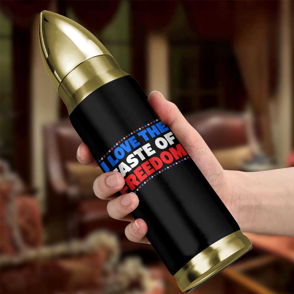 I Love The Taste Of Freedom Funny 4th of July Couple Matching Bullet Tumbler