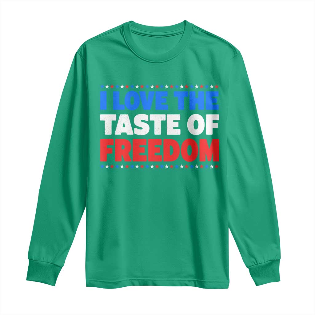 I Love The Taste Of Freedom Funny 4th of July Couple Matching Long Sleeve Shirt