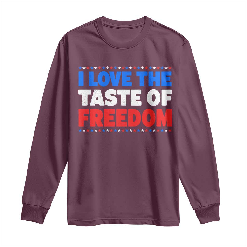 I Love The Taste Of Freedom Funny 4th of July Couple Matching Long Sleeve Shirt