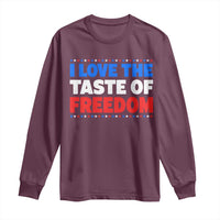 I Love The Taste Of Freedom Funny 4th of July Couple Matching Long Sleeve Shirt